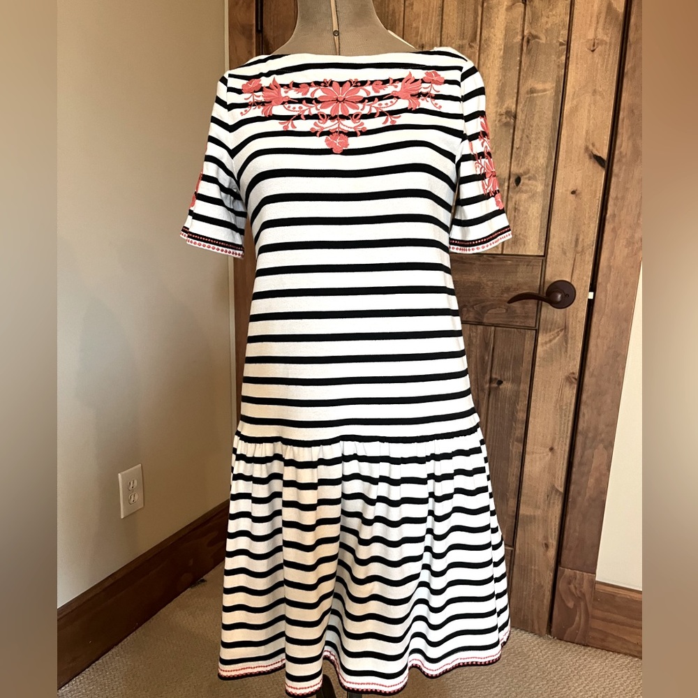 Kate spade striped drop waist dress